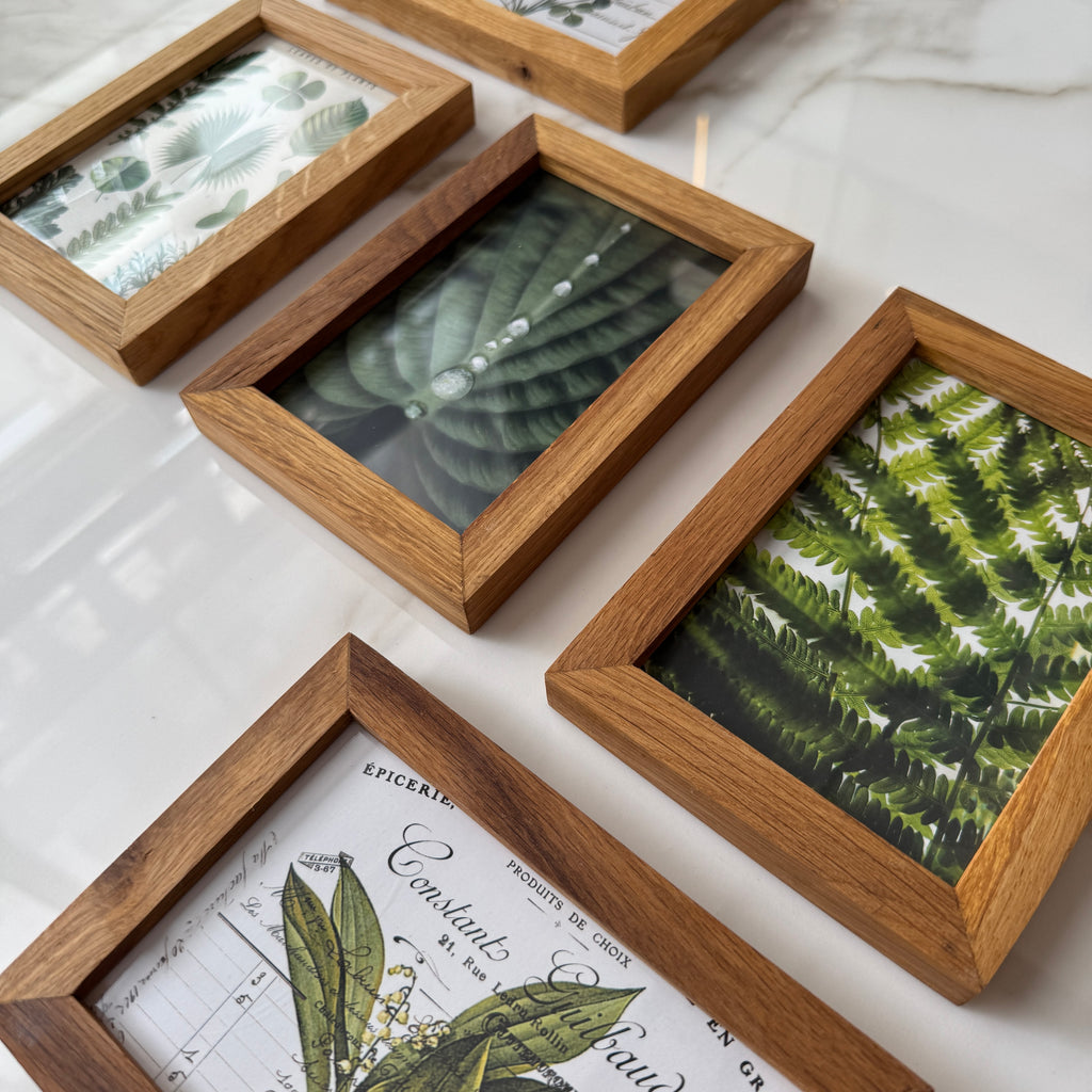 5’li 10x15 cm Naturel Meşe Ahşap Fotoğraf Çerçevesi Seti | Bebek veya Aile Duvarı Dekoru