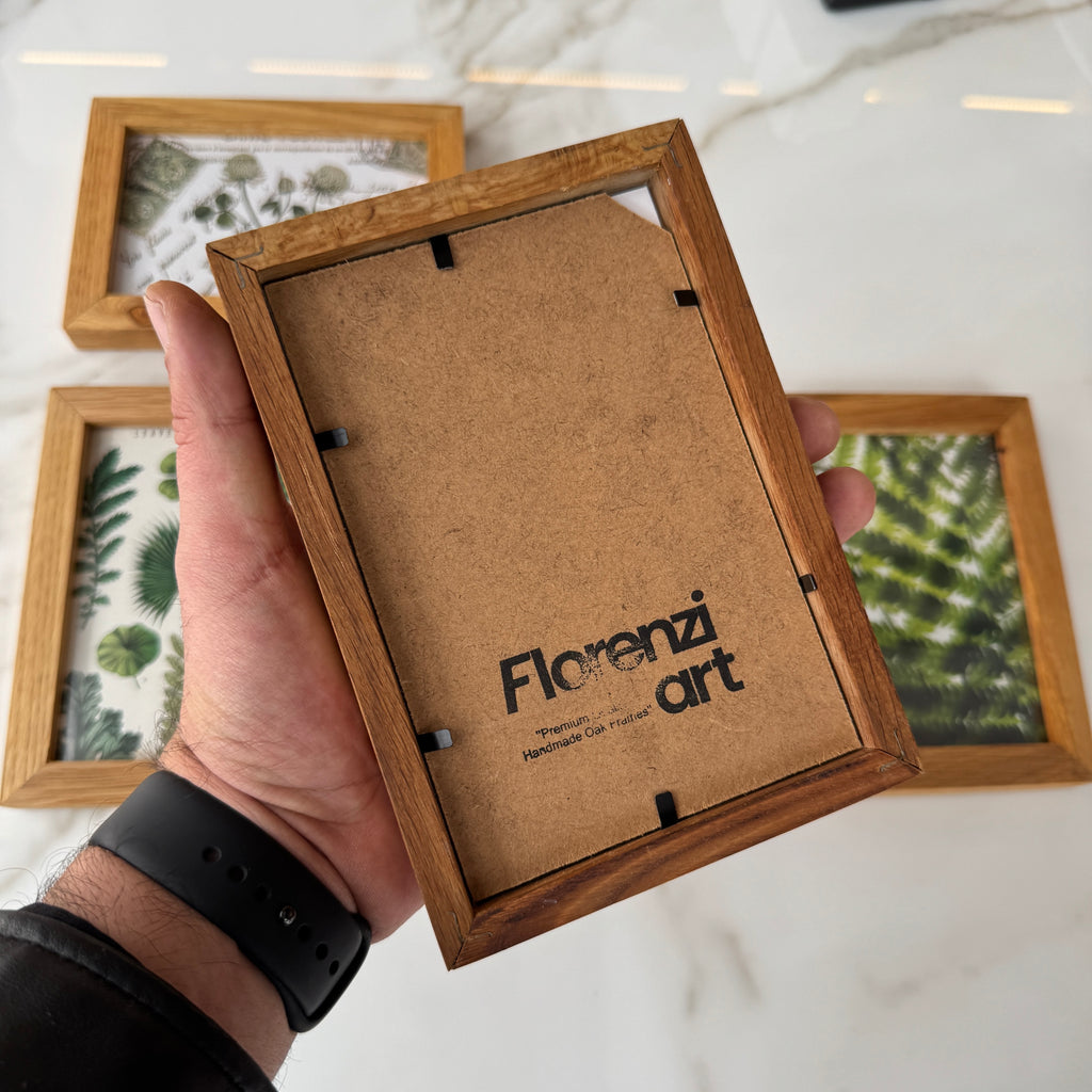 5’li 10x15 cm Naturel Meşe Ahşap Fotoğraf Çerçevesi Seti | Bebek veya Aile Duvarı Dekoru
