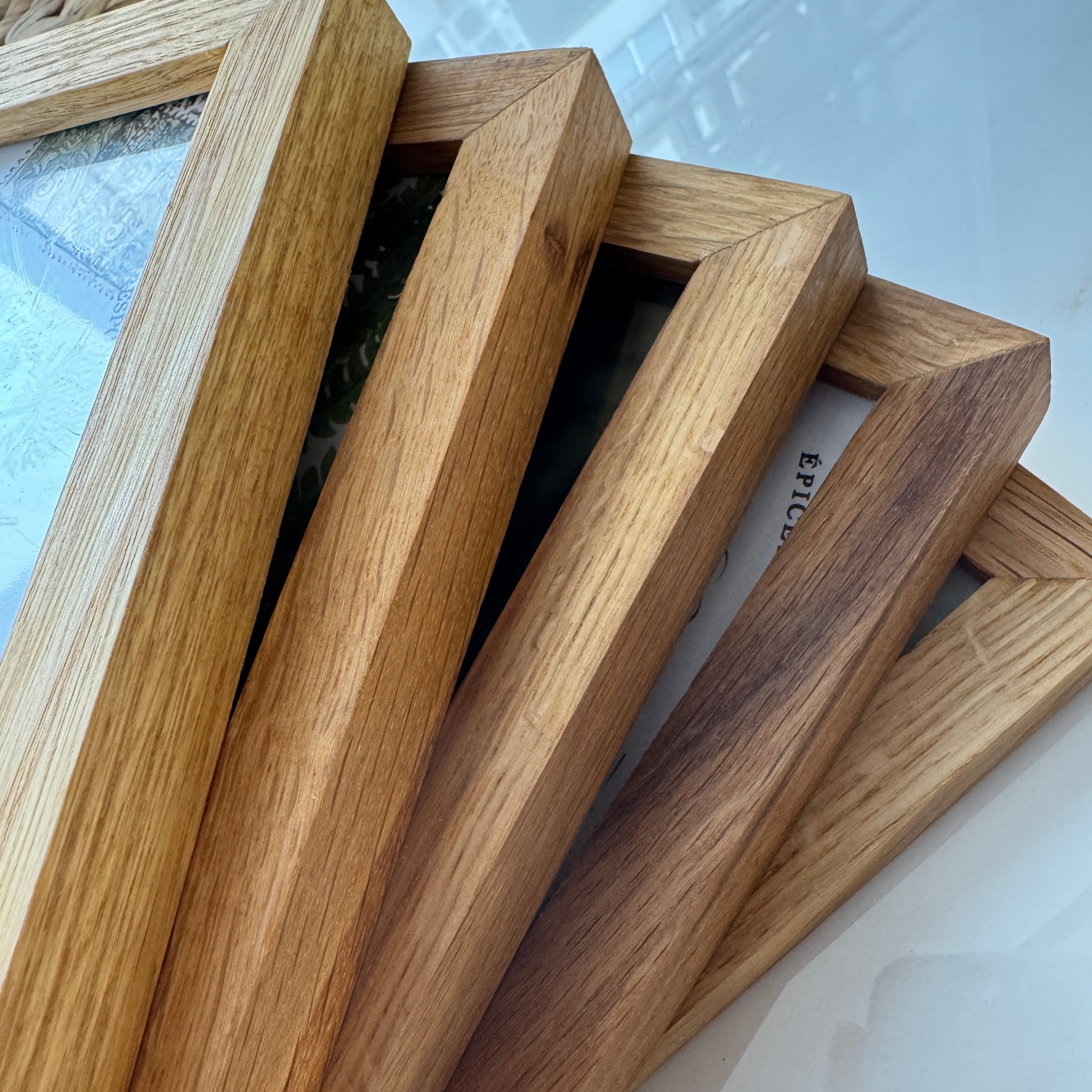 5’li 10x15 cm Naturel Meşe Ahşap Fotoğraf Çerçevesi Seti | Bebek veya Aile Duvarı Dekoru