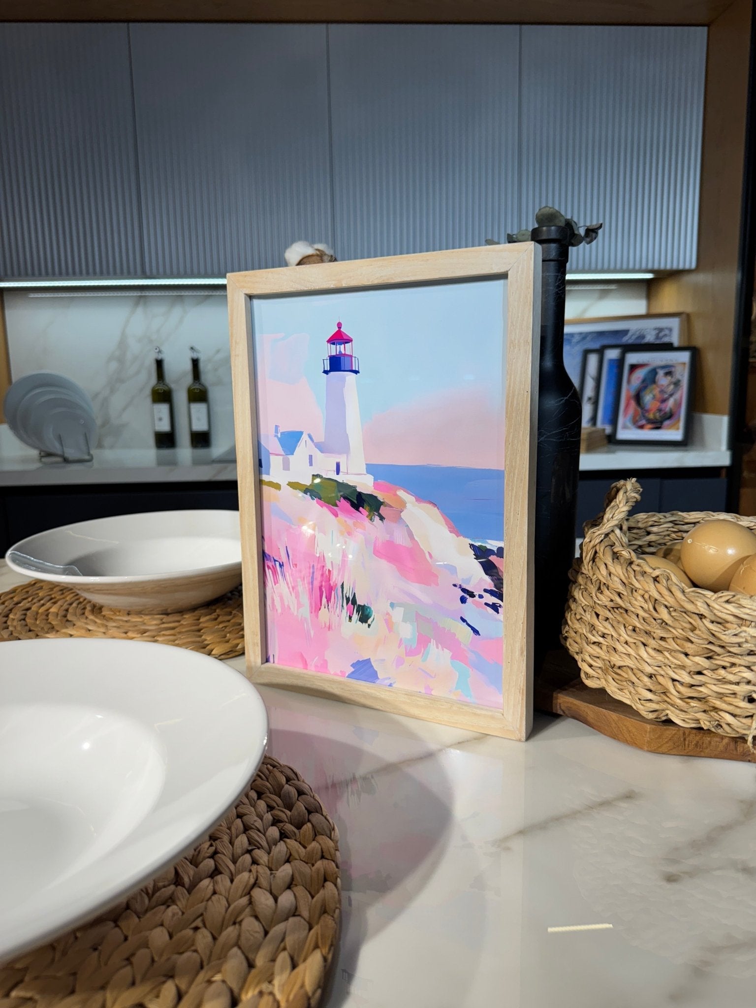 A4 El Yapımı Masif Meşe Ahşap Çerçeve – Renk Secenekli | Sanat Baskısı Dahil | İskandinav Stil - FlorenziArt