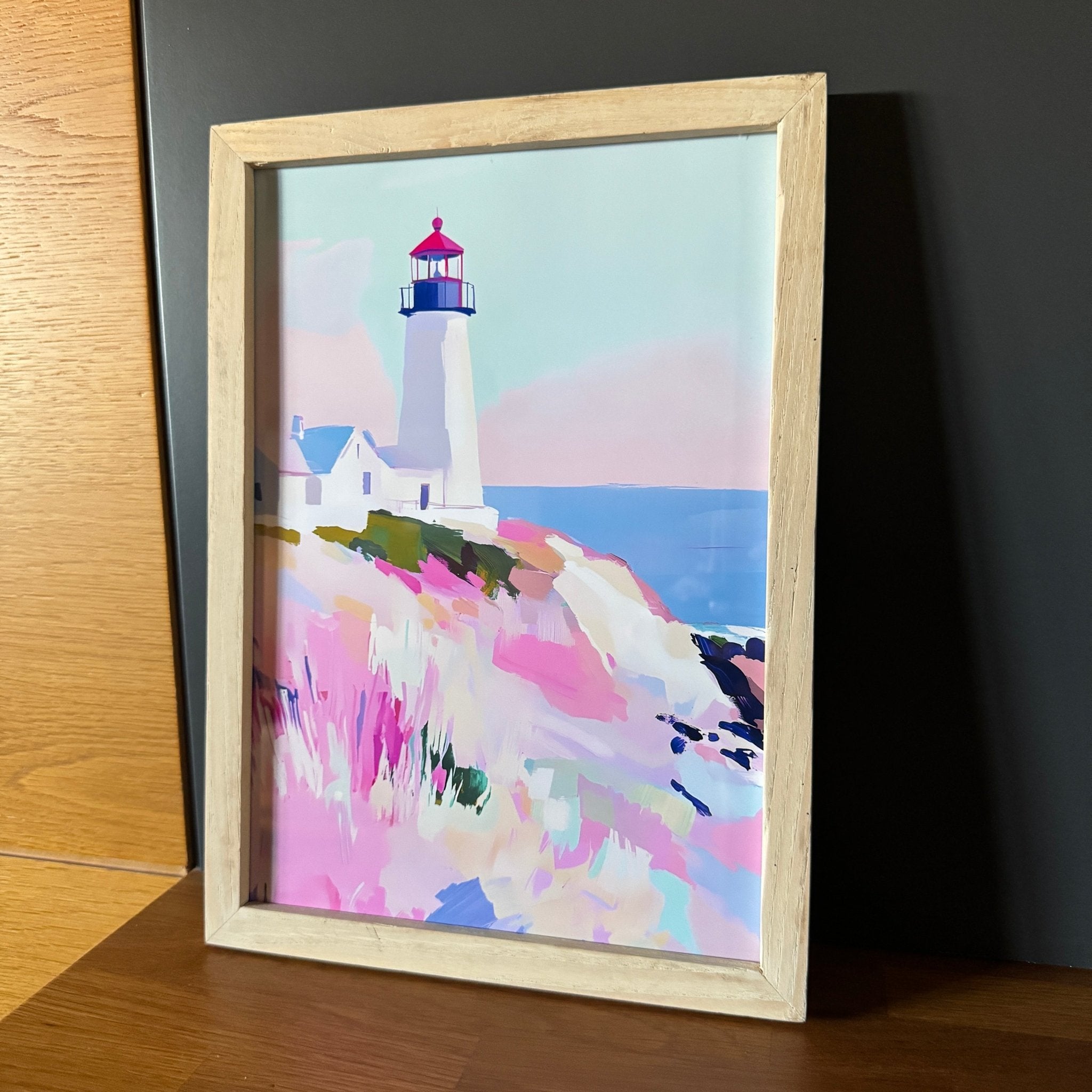 A4 El Yapımı Masif Meşe Ahşap Çerçeve – Renk Secenekli | Sanat Baskısı Dahil | İskandinav Stil - FlorenziArt