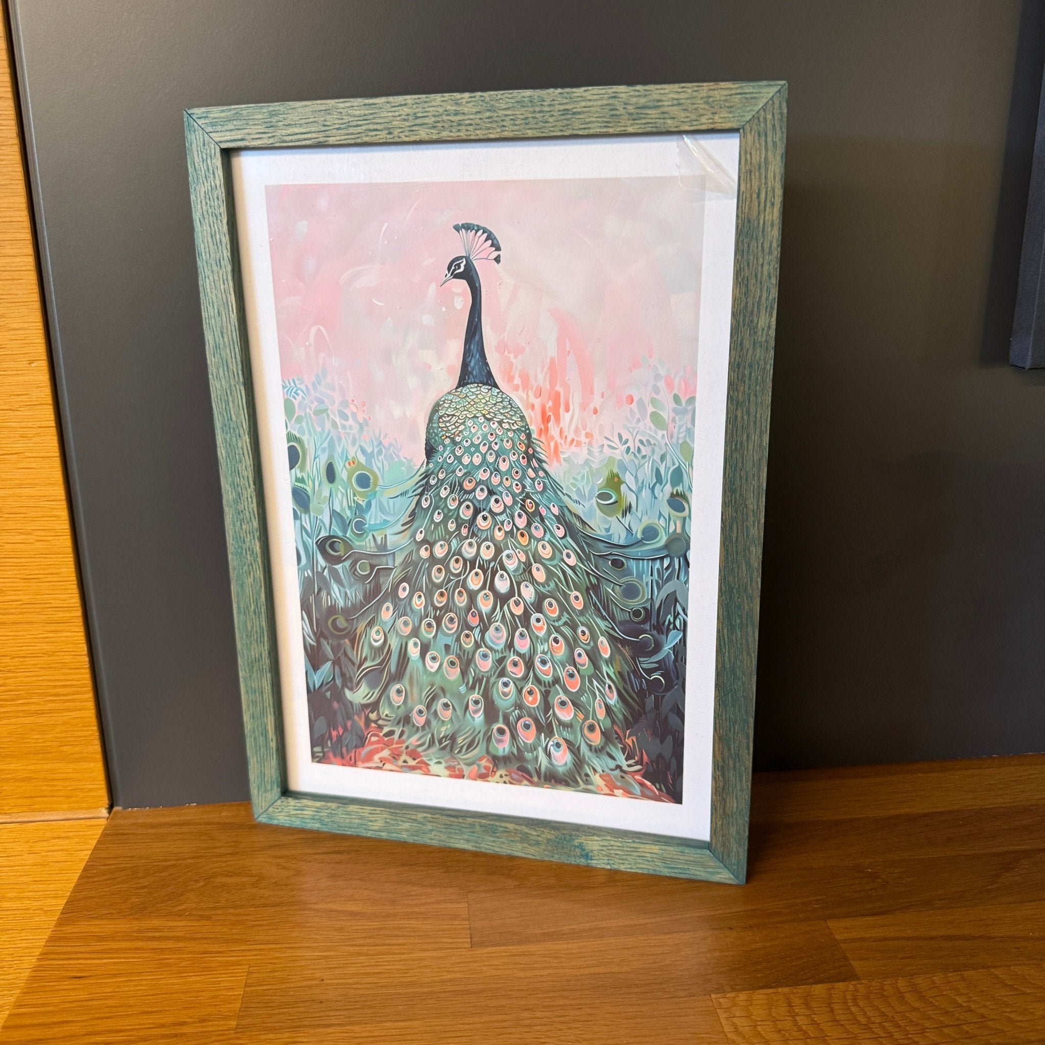 A4 El Yapımı Masif Meşe Ahşap Çerçeve – Renkli Seri | Sanat Baskısı Dahil | İskandinav Stil | Asmaya Hazır Ürün - FlorenziArt